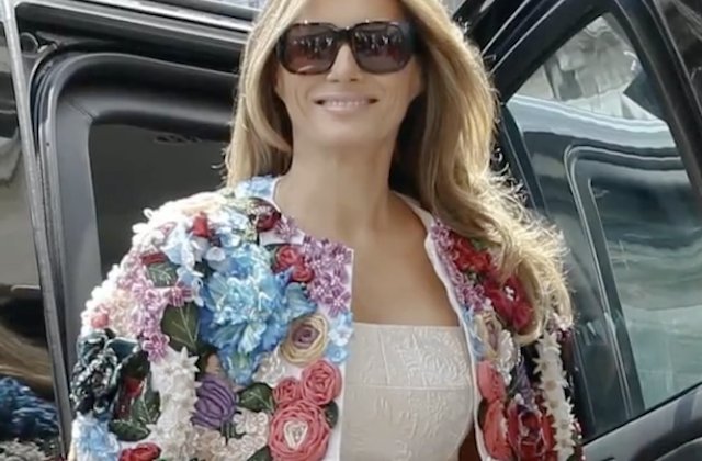 Melania Trump a purtat un sacou de 50.000 de dolari in Italia