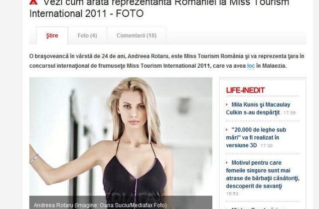 Andreea Rotaru, noua Miss Tourism Romania
