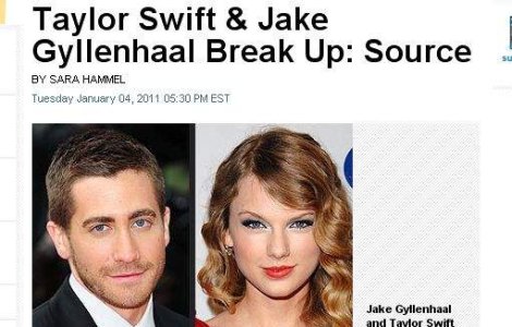 Taylor Swift si Jake Gyllenhaal s-au despartit