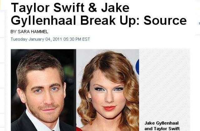 Taylor Swift si Jake Gyllenhaal s-au despartit