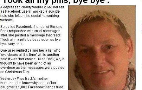 S-a sinucis pe Facebook si nimeni nu a intervenit