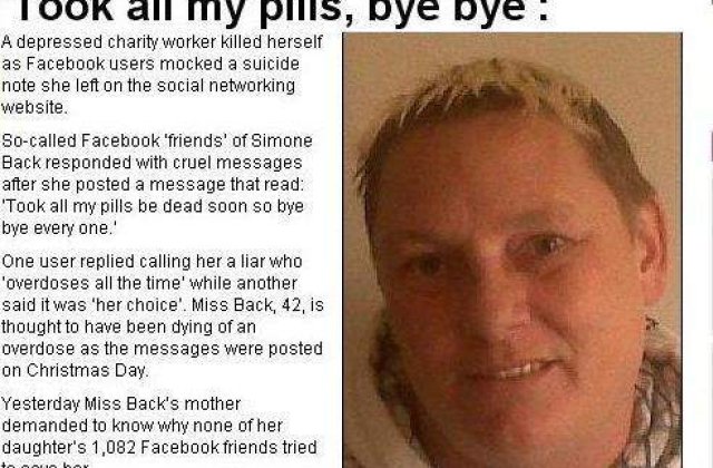 S-a sinucis pe Facebook si nimeni nu a intervenit