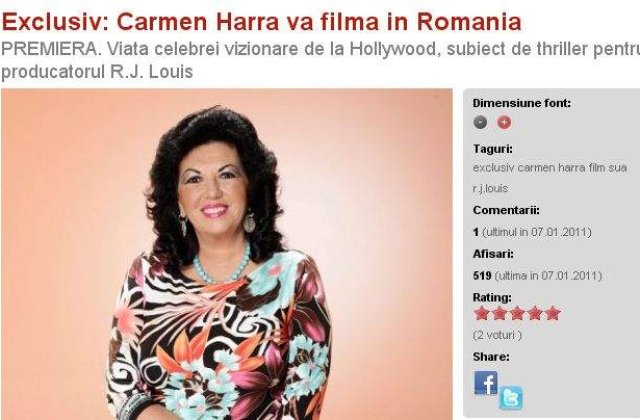Carmen Harra va juca alaturi de Brad Pitt?
