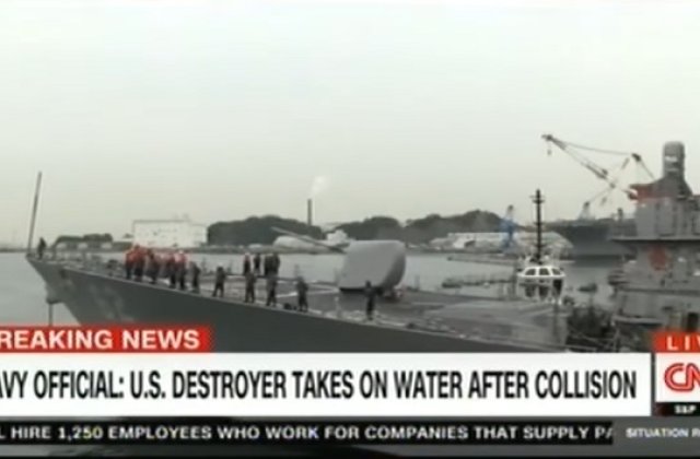 Sapte marinari dati disparuti dupa ce distrugatorul american USS Fitzgerald si o nava filipineza s-au ciocnit in Pacific