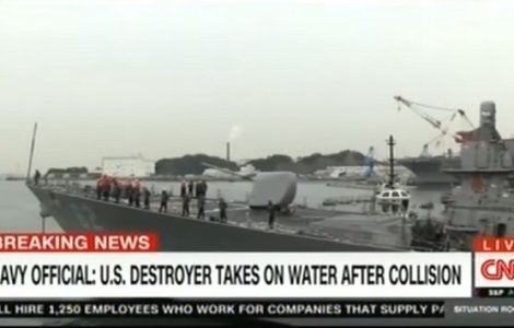 Sapte marinari dati disparuti dupa ce distrugatorul american USS Fitzgerald si o nava filipineza s-au ciocnit in Pacific