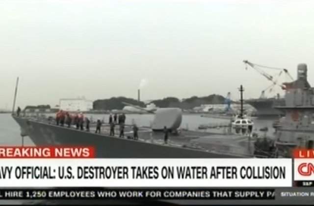 Sapte marinari dati disparuti dupa ce distrugatorul american USS Fitzgerald si o nava filipineza s-au ciocnit in Pacific