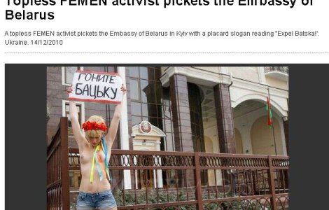 Protest topless intr-un cimitir din Kiev