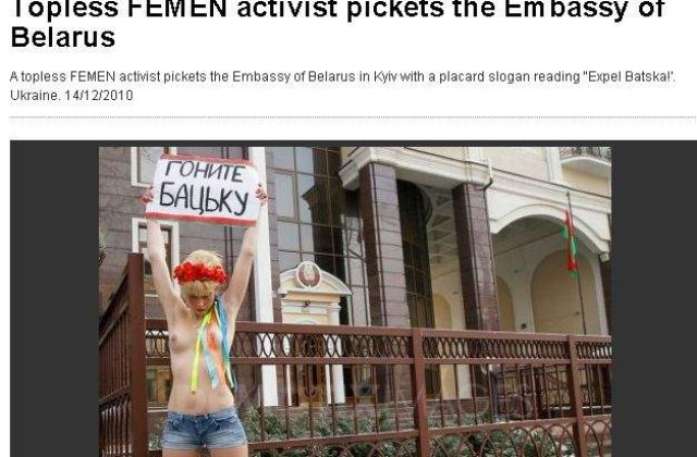 Protest topless intr-un cimitir din Kiev