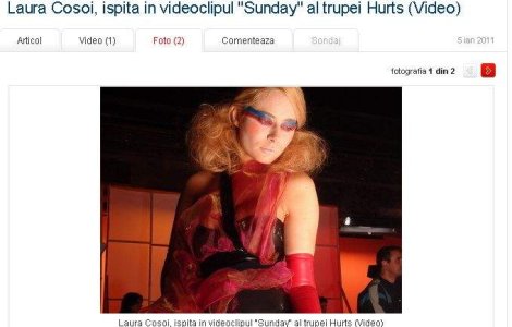  Video  Laura Cosoi a filmat in al doilea clip pentru formatia Hurts