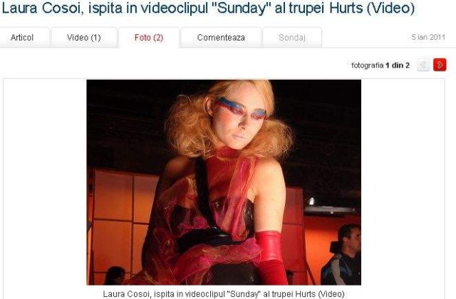 [VIDEO] Laura Cosoi a filmat in al doilea clip pentru formatia Hurts