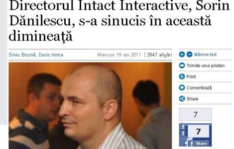 Sorin Danilescu, seful Intact Interactive, s-a sinucis