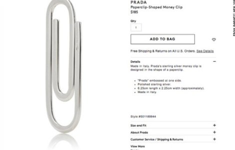 Prada a lansat agrafele de argint pentru hartie, la 185 $ bucata