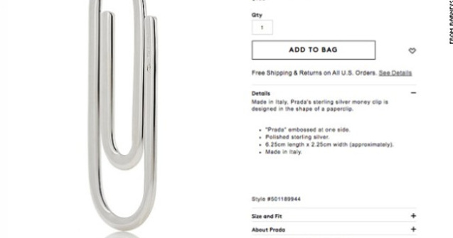 Prada a lansat agrafele de argint pentru hartie, la 185 $ bucata