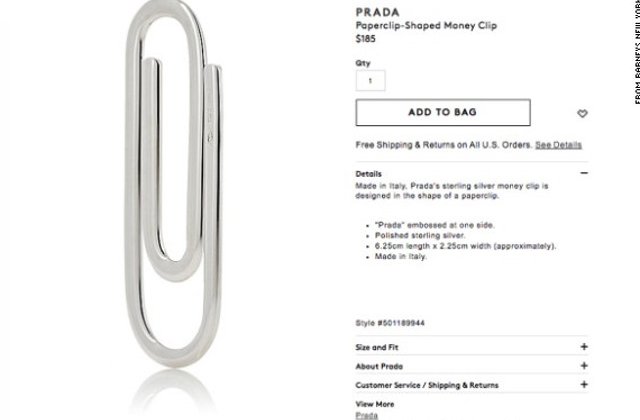 Prada a lansat agrafele de argint pentru hartie. Care este pretul?