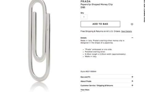 Prada a lansat agrafele de argint pentru hartie, la 185 $ bucata