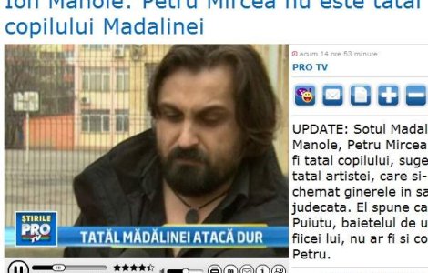  Video  Parintii Madalinei Manole sugereaza ca Petru Mircea nu e tatal copilului artistei