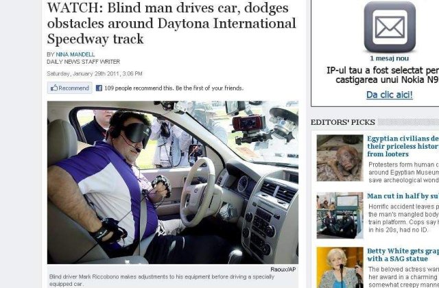 Prima masina pentru orbi