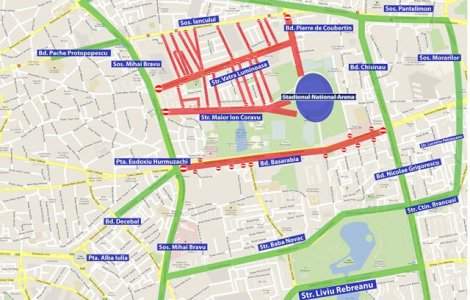 Trafic restrictionat in Bucuresti, din cauza meciului F.C.S.B. - F.C. Viktoria Plzen
