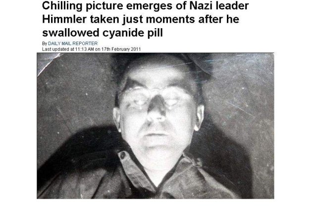 Liderul nazist Heinrich Himmler, fotografiat imediat dupa sinucidere