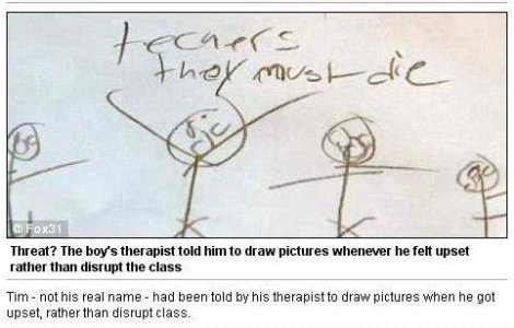 Copil de 11 ani, arestat dupa ce si-a impuscat profesorii... pe hartie