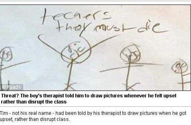 Copil de 11 ani, arestat dupa ce si-a impuscat profesorii... pe hartie