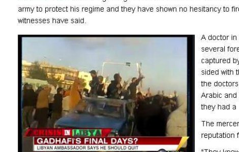 Libia: Mercenarii lui Gaddafi "omoara oameni cu sange rece"