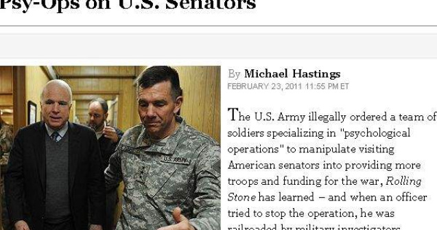 Rolling Stone: Armata SUA isi hipnotizeaza congresmanii