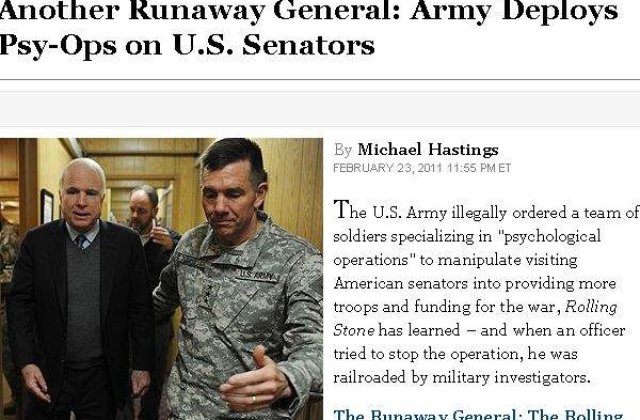 Rolling Stone: Armata SUA isi hipnotizeaza congresmanii