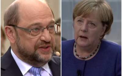 Merkel il infrange pe Schulz...