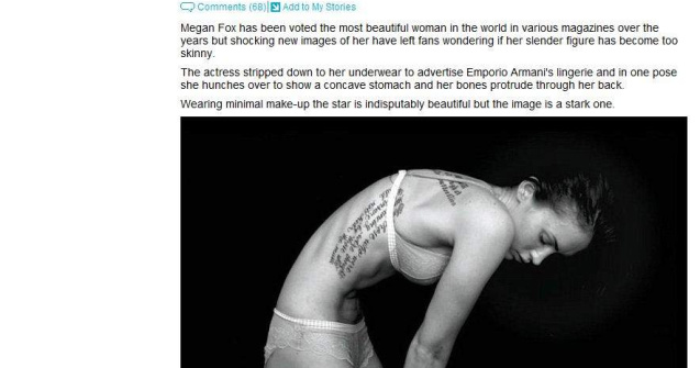  Video  Megan Fox, incredibil de slaba in campania Armani