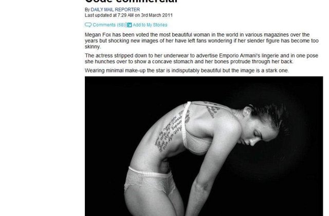 [VIDEO]  Megan Fox, incredibil de slaba in campania Armani