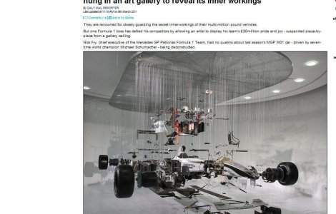 Masina pilotata de Michael Schumacher, transformata in opera de arta