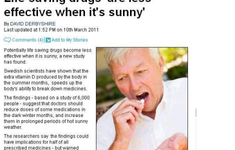 Soarele diminueaza efectul medicamentelor