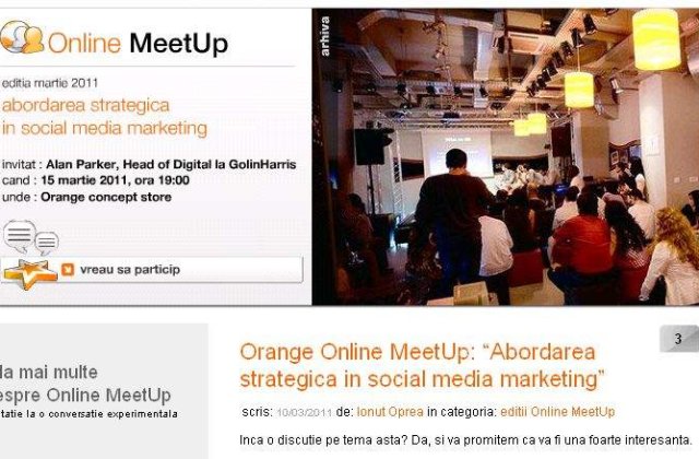 Despre "Abordarea strategica in social media marketing" la Online MeetUp