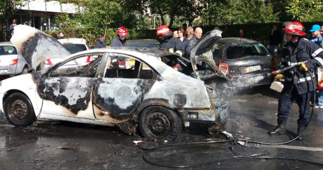  Video  O masina a explodat in Brasov