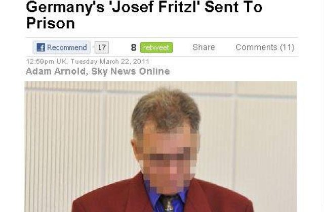 "Joseph Fritzl de Germania" are 8 copii cu fiica vitrega
