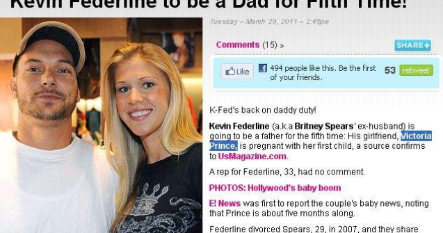 Kevin Federline, de cinci ori tatic