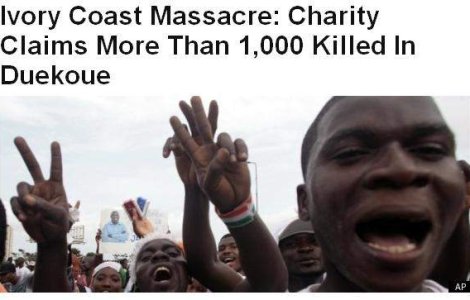 Masacrul din Coasta de Fildes: 1000 de civili ucisi