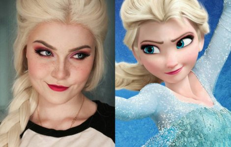 O adevarata arta! O tanara de 18 ani se poate transforma in orice personaj cu ajutorul machiajului