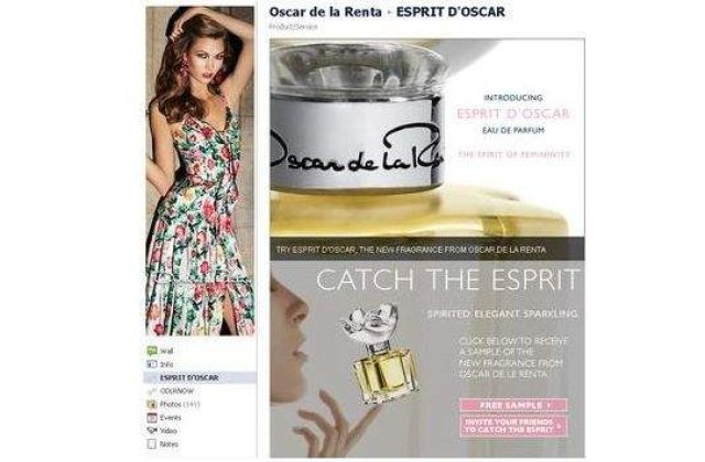 Oscar de la Renta si-a lansat un parfum pe Facebook