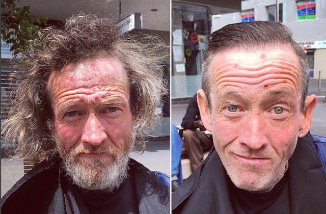 10 transformari uluitoare ale oamenilor strazii, dupa ce au fost tunsi si spalati