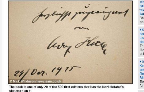 O copie foarte rara a Mein Kampf semnata de Hitler, scoasa la licitatie