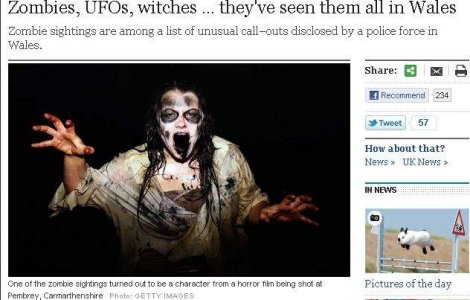 Aparitii bizare in Tara Galilor: Zombi, OZN-uri, vrajitoare, vampiri si fantome!