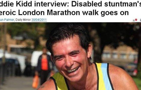  Video  Fost cascador, partial paralizat, alearga la Maratonul Londrei