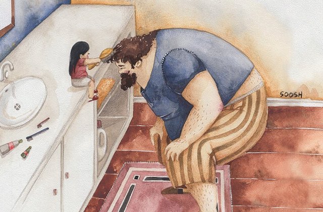 10+ ilustratii creative care reflecta dragostea nemarginita dintre tata si fiica lui