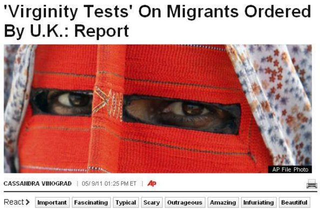 Marea Britanie: Teste de virginitate pentru limitarea imigratiei?