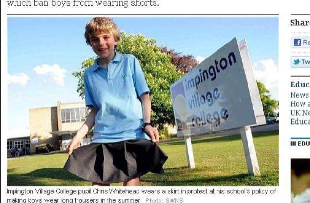 Pustiul in fusta: Protest impotriva discriminarii, la doar 12 ani