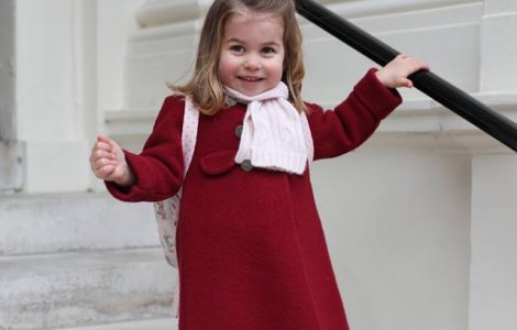 Imagini unice cu Printesa Charlotte, in prima zi de gradinita