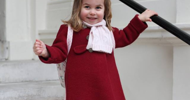 Imagini unice cu Printesa Charlotte, in prima zi de gradinita