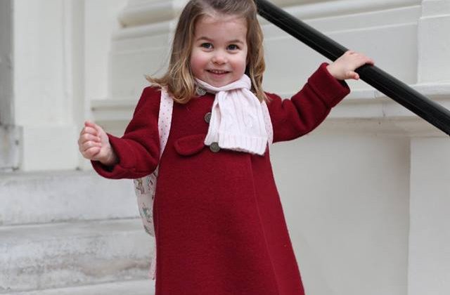 Imagini unice cu Printesa Charlotte, in prima zi de gradinita